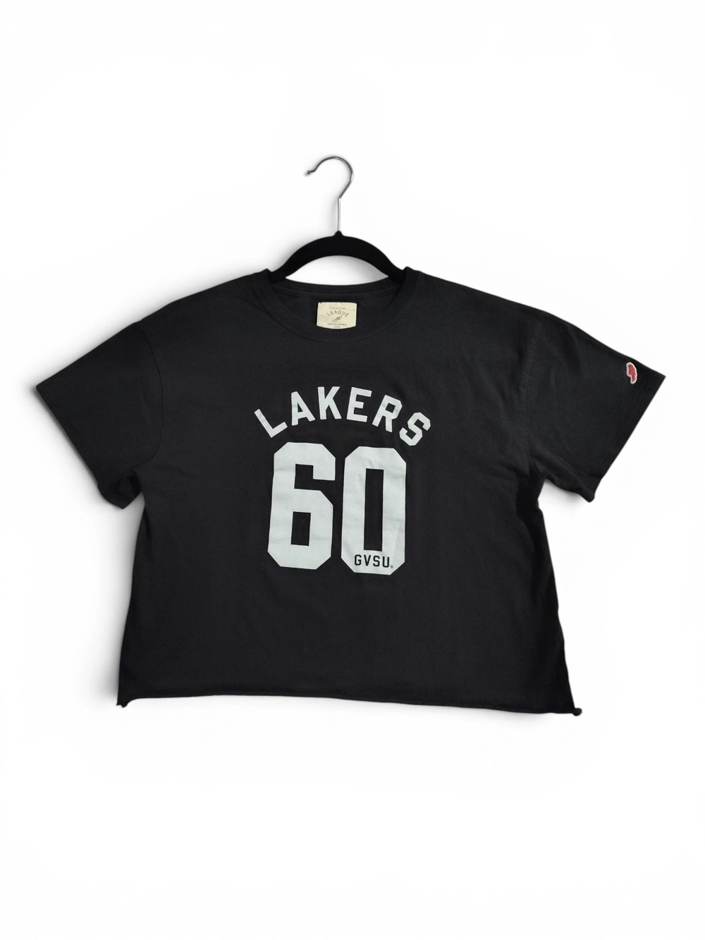 Original League GVSU Lakers Dark Grey Cropped Graphic Tee Womens Size Small